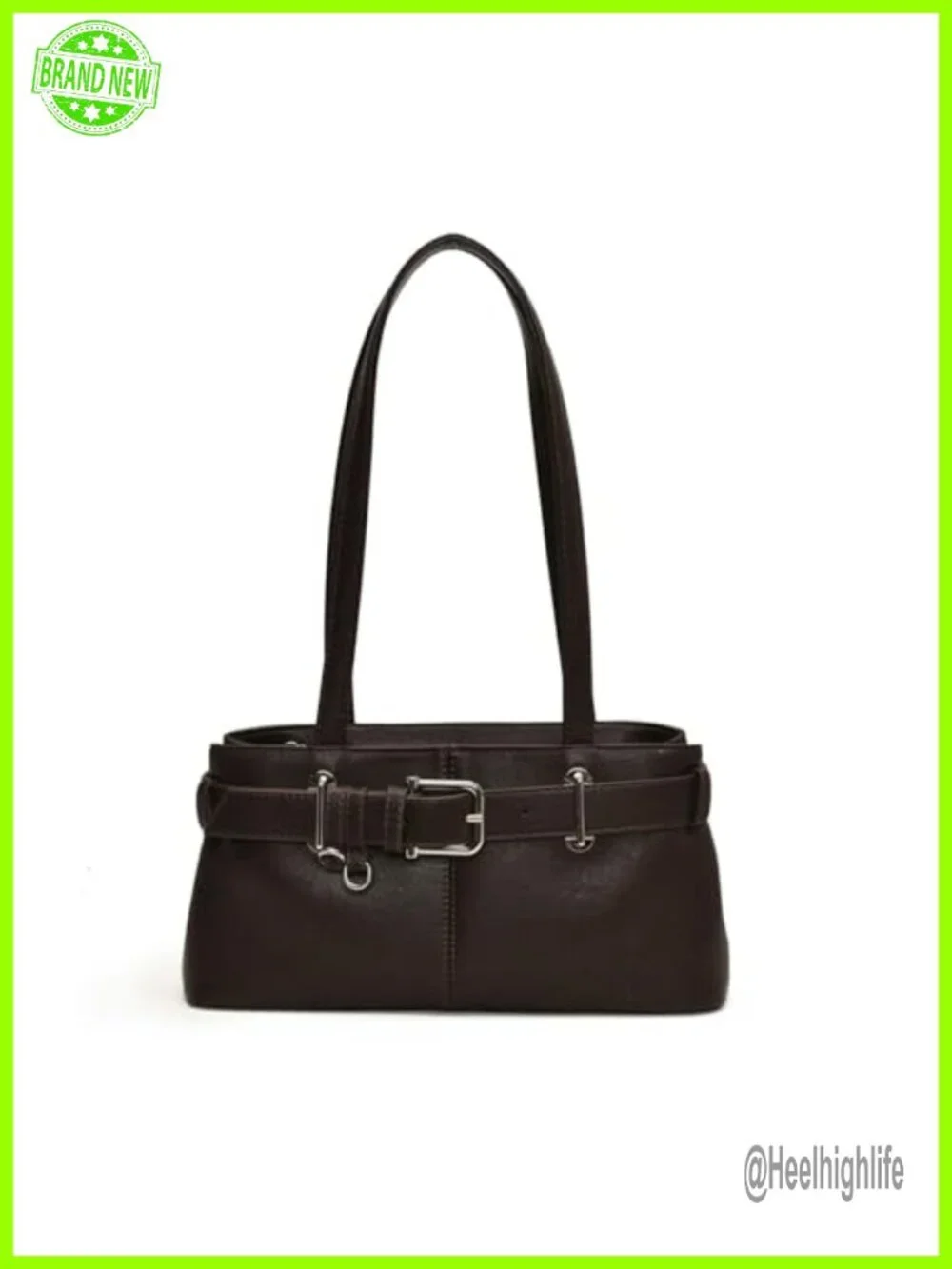 Vintage Y2K Hobo Purse with Belt Buckle PU Leather Shoulder Bag